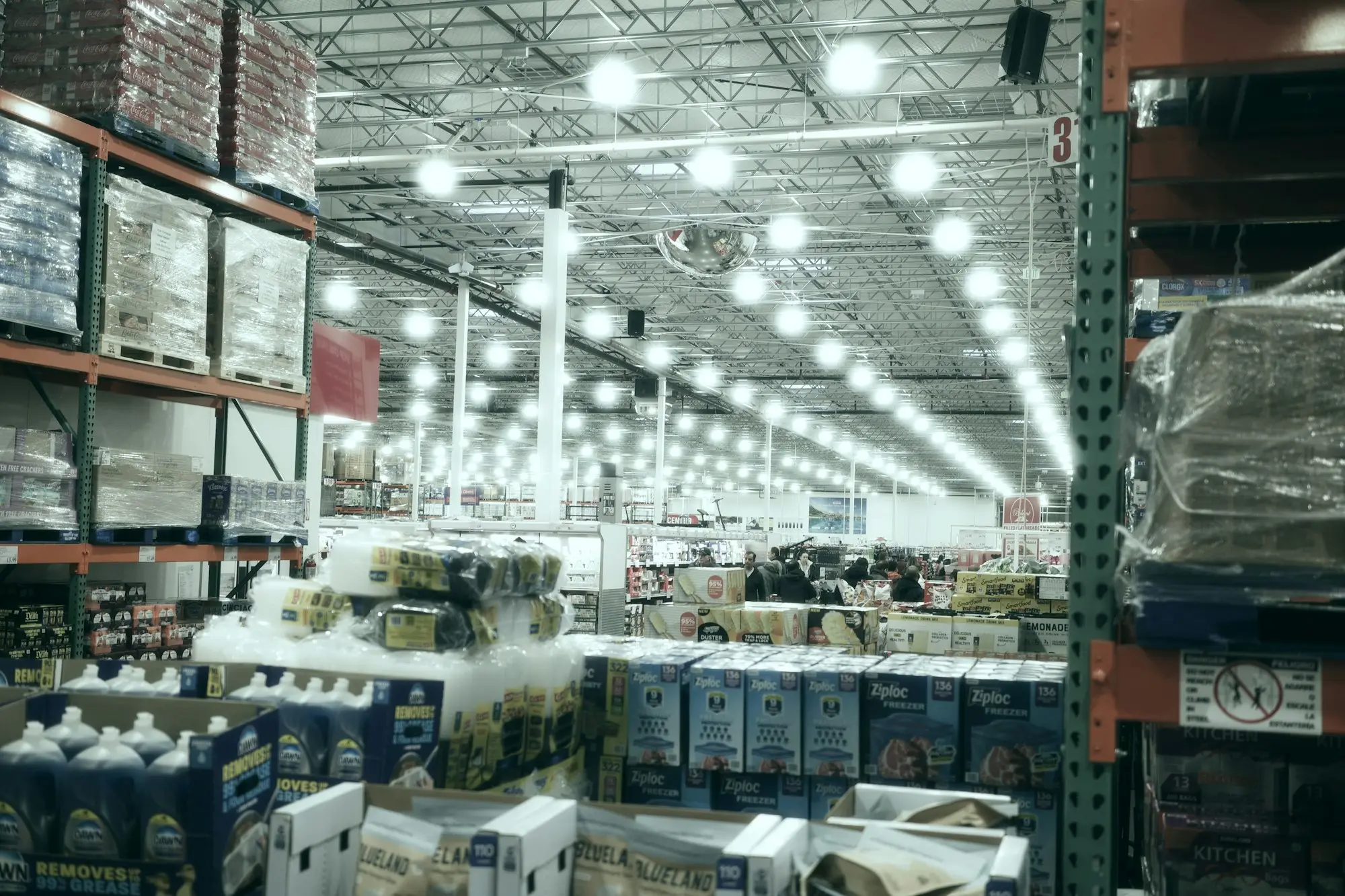 Distribution centre filled with seasonal stock cartons